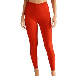 Spacedye At Your Leisure High Waisted Midi Legging - Redflower Scarlet / L